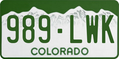 CO license plate 989LWK