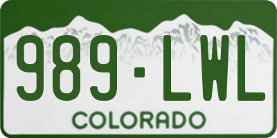 CO license plate 989LWL
