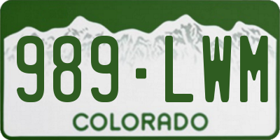 CO license plate 989LWM