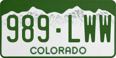 CO license plate 989LWW