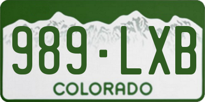 CO license plate 989LXB