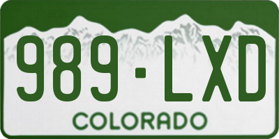 CO license plate 989LXD