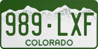 CO license plate 989LXF