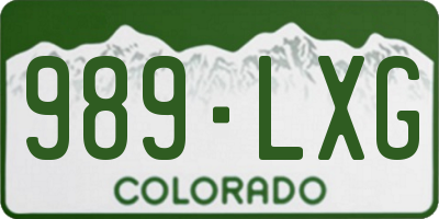 CO license plate 989LXG
