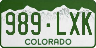 CO license plate 989LXK