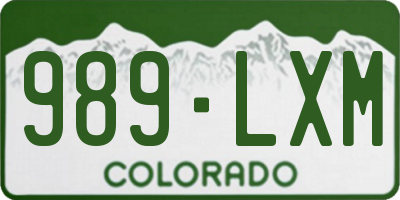 CO license plate 989LXM
