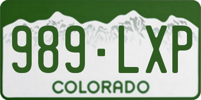 CO license plate 989LXP