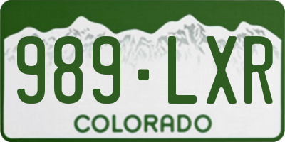 CO license plate 989LXR