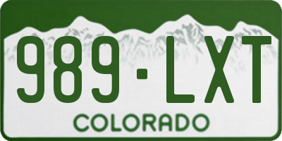 CO license plate 989LXT