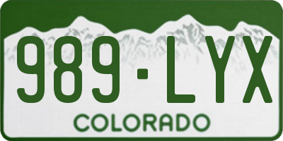 CO license plate 989LYX