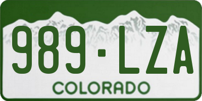 CO license plate 989LZA