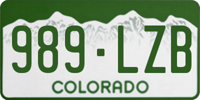 CO license plate 989LZB