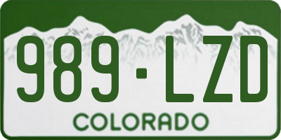 CO license plate 989LZD
