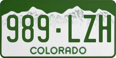 CO license plate 989LZH