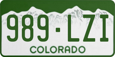 CO license plate 989LZI