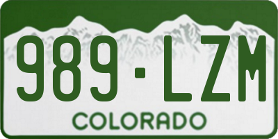 CO license plate 989LZM
