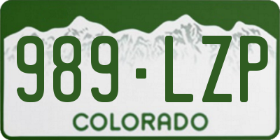 CO license plate 989LZP