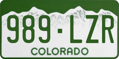 CO license plate 989LZR