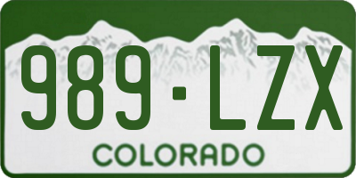 CO license plate 989LZX