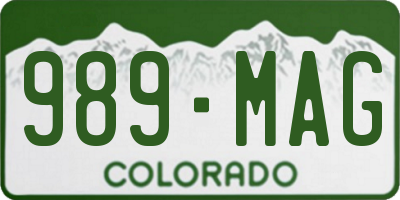 CO license plate 989MAG