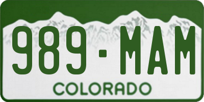 CO license plate 989MAM