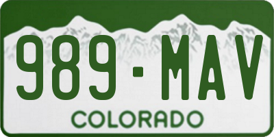 CO license plate 989MAV