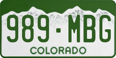 CO license plate 989MBG