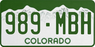 CO license plate 989MBH