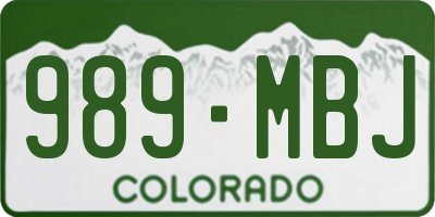 CO license plate 989MBJ