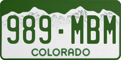 CO license plate 989MBM