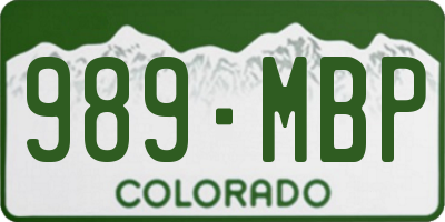 CO license plate 989MBP