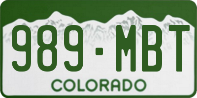 CO license plate 989MBT