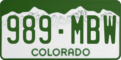 CO license plate 989MBW