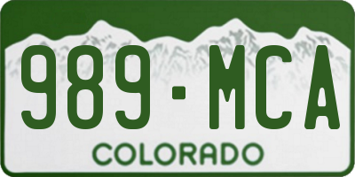 CO license plate 989MCA