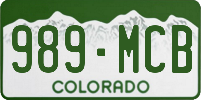 CO license plate 989MCB