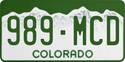 CO license plate 989MCD