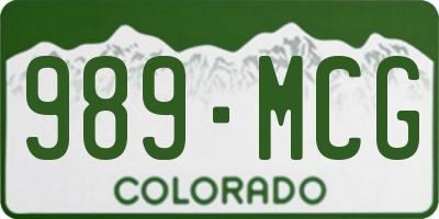 CO license plate 989MCG