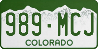 CO license plate 989MCJ