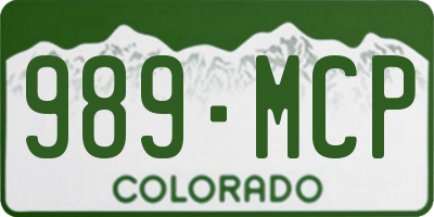 CO license plate 989MCP