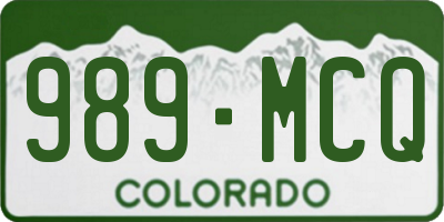 CO license plate 989MCQ