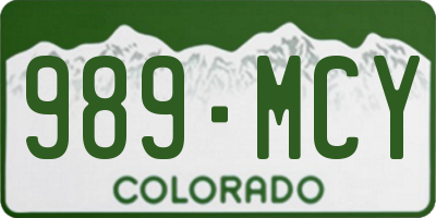 CO license plate 989MCY