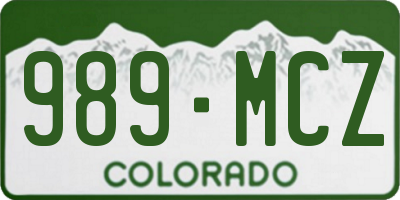 CO license plate 989MCZ