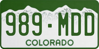 CO license plate 989MDD