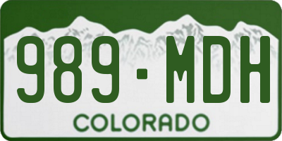 CO license plate 989MDH