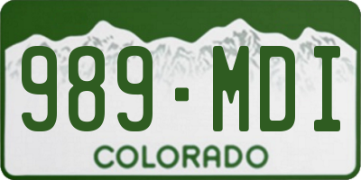 CO license plate 989MDI