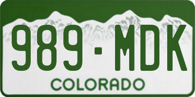 CO license plate 989MDK