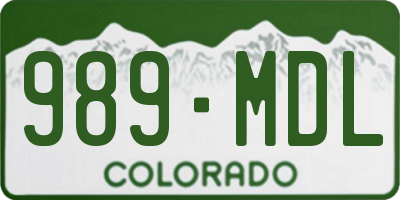 CO license plate 989MDL