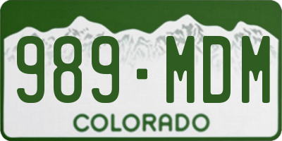 CO license plate 989MDM