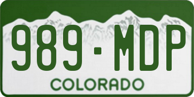 CO license plate 989MDP