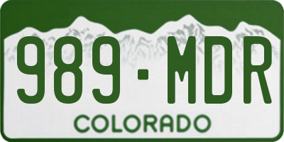 CO license plate 989MDR